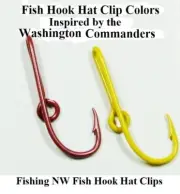 NFL Washington Commanders Inspired Eagle Claw Colored Fish Hook Hat Clips / Pins
