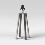Brushed Linear Large Lamp Base Silver - Threshold