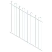 ProtectorAl 0350-1200W x 1200H Pearl White Loop & Spear Top Pool Fence Panel Raked 16-30º