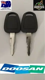 2 x Doosan F900 Excavator Plant Digger Keys F900 Set of 2 FREE POSTAGE