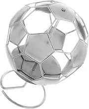 Toyvian Football Pen Holder Pen Holder Small Bucket Sport Themed Pencil Bucket Office Desk Pencil Stand Desk Trinkets Soccer Ball Display Case Silver Stainless Steel