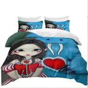 My Very Strange Valentine Adorable Maiden and Yeti Quilt Cover