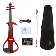 4/4 Full Size 4 String Electric Violin , Professional Silent Violin ,Red Color