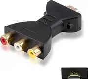 KRENIE HDMI to RCA Converter 1080P, Red White Yellow RCA Adapter for TV Monitor Projector - HDMI Male to 3RCA Female Composite Video Audio Converter for TV, VCR, DVD, Projector