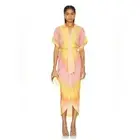 LE SUPERBE Miko Midi Dress In Ombre Sunset Size 6 NWT