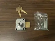 Olympus Lock Deadbolt Cabinet Door Key Lock Keyway Satin Plated 100DR