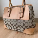 COACH 蔻馳 托特包 SIGNATURE CARRYALL 皮革 日本直送 二手