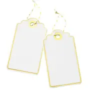 100 PCS 3.5 x 2 inches White Paper Gift Tags with String for Christmas by SUN...