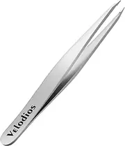 Velodios Pointed Tweezers for Women Facial Hair, Professional Stainless Steel Tweezers for Eyebrow, Chin Hair and Ingrown Hair Removal