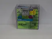 Imation Neon Diskettes IBM 2HD 3.5" 1.44mb Floppy Disks USA New Sealed 10 Pack
