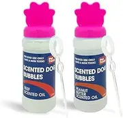 2x Blowing Bubbles that contains Oil Refill for Pet Interactive Play with Toy Blower equipment