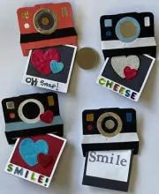 POLAROID CAMERA & PHOTO “PRE-MADE” Die-Cut Embellishment (2pc)Picture •Instant•
