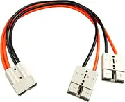 50A 600V 10AWG Anderson Connector 1 to 2 Plug,50 CM Double Y Extension Adapter, Qucik Connect Wire and Waterproof Connectors for Golf Carts, Forklifts, and Electric Vehicles