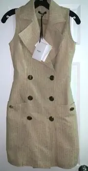 NWT $2550 Balmain Monogram Double Breasted Blazer Mini dress - Sz 4 US (36 FR)