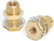 2Pcs Brass Bulkhead Fittings 1/4” NPT Female to 1/4” NPT Female Thread Bulkhead