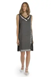 ELISA CAVALETTI Kleid knielang grau schwarz Sommerkleid Gr. 3XL