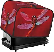 2 Slice Toaster Covers Quilted Bread Maker Cover Small Appliance Cover With Handle Dragonfly On Red Background Toasters Dust Cover For Home Table Kitchen Decor