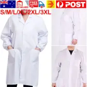 White Lab Coat Laborator Medical Vet Doctor Scientist Long Sleeve Uniform Jacke