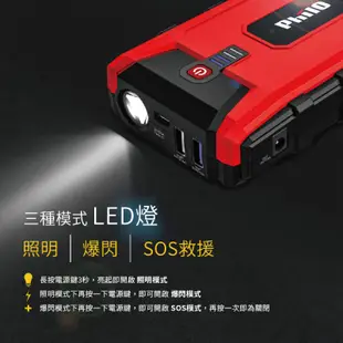 Philo 飛樂 PQC-12000SP 汽柴油車緊急啟動電源 (12000mAh) 救車電源 USB充電 行動電源