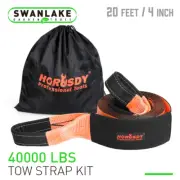 Recovery Tow Strap 4" x 20Ft 40000 LBS Break Strength Heavy Duty Rescue Rope
