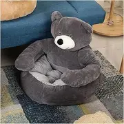 Dog Sofa Bed Fluffy Accessories Large Pet Beds Bad Basket Small Pets Dogs Mat Supplies Puppy Products Medium Cats Kennel Baskets(Gery,L 55cm)