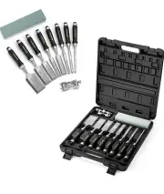 Yellowhammer Set of 10 Wood Chisels sharpening guide and sharpening stone