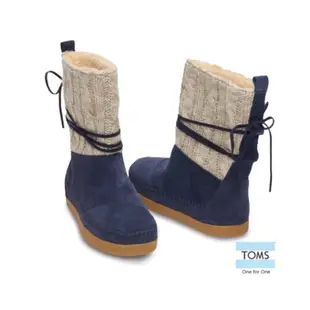 TOMS 針織雪靴-女款(藍)10003532NAVY