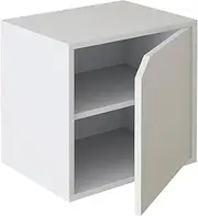 2 Tires Cube Cubby Organizer with Door, Stackable Storage Cube, Corner Bookshelf Wood, Floor Standing Bookcase, Modern Cubical Bookcase Small Storage Cabinet for Living Room Bedroom