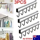 3X 6 Hooks Mug Cup Rack Holder Under Shelf Kitchen Cabinet Hanger Organiser