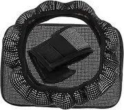 Fashionable Bling Steering Wheel Cover Car Accessories Set for Women Full Interior Decor Quick Installati