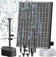 Biling Solar Fountain Pump with 20W Efficient Panel, Solar Water Pump Equipped Filtration and Anti-Dry Protection, Solar Fountain with PVC Tubing Various Nozzles Accessories for Ponds Outdoor Garden