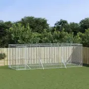 Outdoor Dog Kennel Silver 6x2x2 m Galvanised Steel