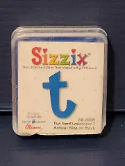 NEW Sizzix Cutter Die 38-0391 - FUN SERIF Lowercase T t - sm BLUE cutting die
