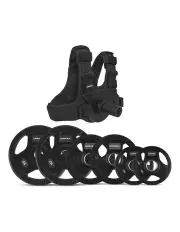[Cortex] Plate Loaded Weight Vest with 35kg Tri-Grip Olympic Plate Package in Black