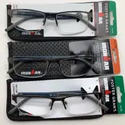 "3 PAIR" R232 Foster Grant IRONMAN IM1001 +1.75 Men's Reading Glasses Gunmetal