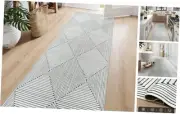 Ultra-Thin Modern Washable Runner Rug 2.5x8, 2.5‘ x 8' 02-ivory Gray/Black