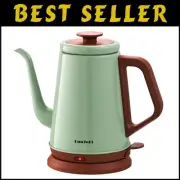 304 Stainless Steel Electric Kettle with Gooseneck Spout - 1L Capacity in Green