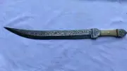 CUSTOM HANDMADE DAMASCUS STEEL HUTING BOWIE, VIKING BIG BOWIE SURVIVAL KNIFE