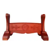 Redwood Japanese Samurai Sword Holder Stand Katana Tanto Rack 福 Carved 1 Tier