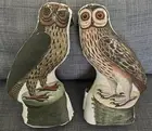 John Derian for Target ~ Barn Owl & Horned Owl ~ 2 Decorative Plush Pillows