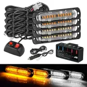 4 in 1 Warning Hazard Emergency Amber White Grille Strobe Flash Grill Led Light