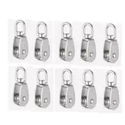 M15 304 Stainless Steel Lifting Crane Swivel Hook Single Pulley Block 10pcs