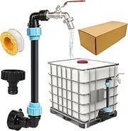UMLIPOT IBC Gooseneck, 1000 Litre Water Tank Accessories, IBC Faucet, 3/4 Inch Outlet Tap, Gooseneck Design, with Hose Connectors and IBC Adapter