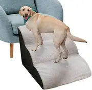 Sponge Dog Steps 3 Levels - 3 Step Stairs Made of Sponge Dog | Dog Bed Stairs, Dog Stairs with Flannel Cover, Non-Slip Dog and Cat Ramp Ladder, Pet Supplies