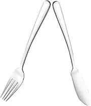 OKUMEYR 1 Set Stainless Steel Cutlery Fish Knife and Fork for Home Dinnerware Steak Cheese Comfortable Grip for Parties Picnics and