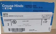 (QTY 2 NEW UNOPEN BOX) Crouse-Hinds 1-1/2" BT5 Conduit Outlet Body