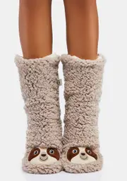 [OOOH YEAH SOCKS] Sloth Time Crew Socks