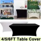 4 6 8FT Stretch Table Cloths Trestle Tablecloth Wedding Rectangle Table Cover