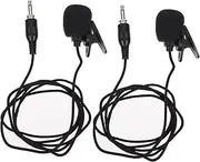 CIMAXIC Nylon Metal Plastic Recording Tool 2pcs Mini Clip Lavalier Mics for Conference Streaming