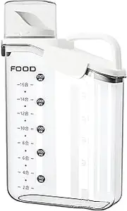 1 Piece Cereal Containers Storage, 2.8L/95oz Airtight Large Dry Food Storage Containers with Pouring Spout Measuring Cup for Flour and Grain,BPA Free Dispenser Plastic Bin, 1PC White